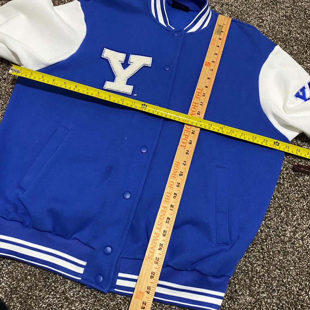 Licensed Yale University Letterman Varsity XL men's Jacket Royal Blue White logo - Picture 7 of 8
